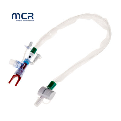 Good price ISO13485 600mm  PVC Medical Device Closed Suction Catheter Closed Suction System 16FR online